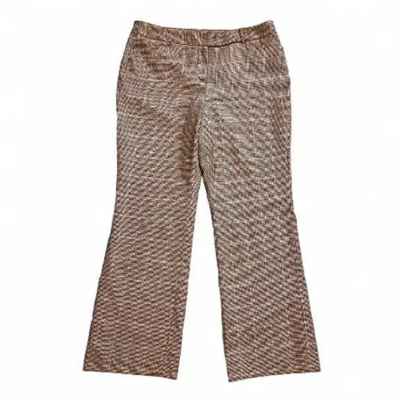 Talbots Signature Flare Wool Window Pane Plaid Wide Leg Trousers - Picture 1 of 14